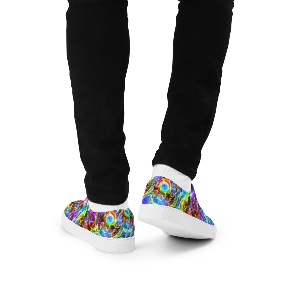 Galaxy Glass on Men's Lace-Up Canvas Shoes — Back