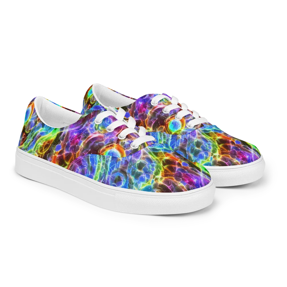 Galaxy Glass on Men's Lace-Up Canvas Shoes — Right Front