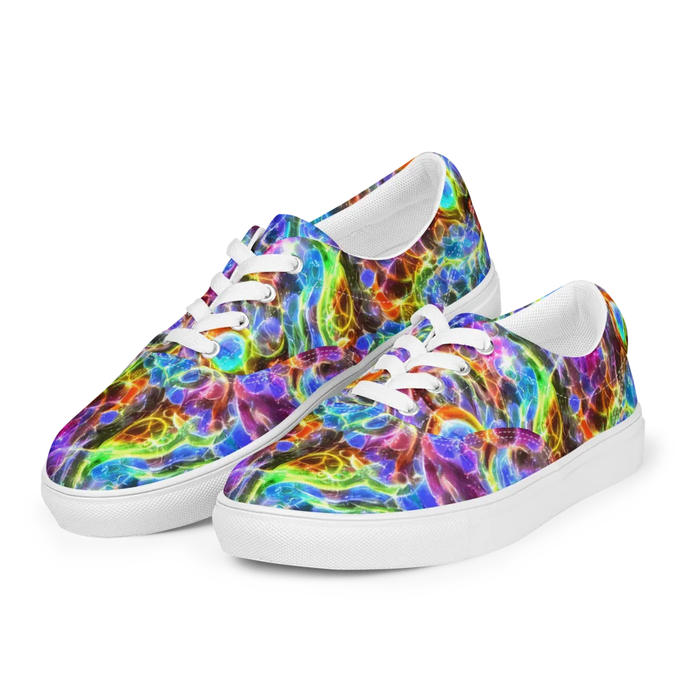 Galaxy Glass on Men's Lace-Up Canvas Shoes — Left Front