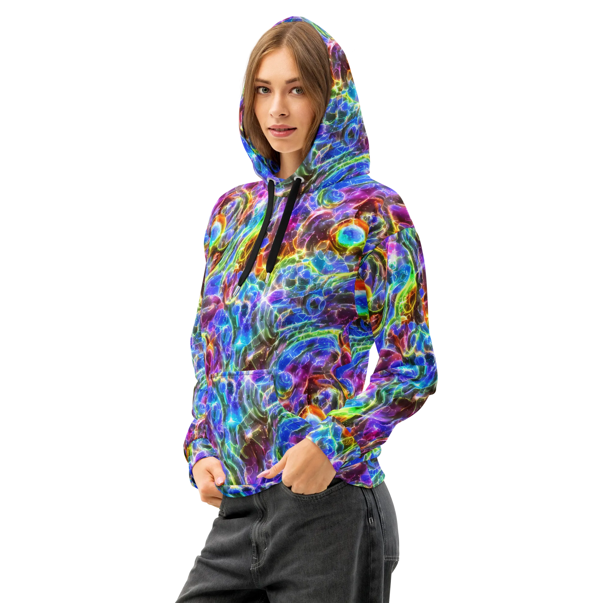 Galaxy Glass on Cotton Hoodie — Left Front