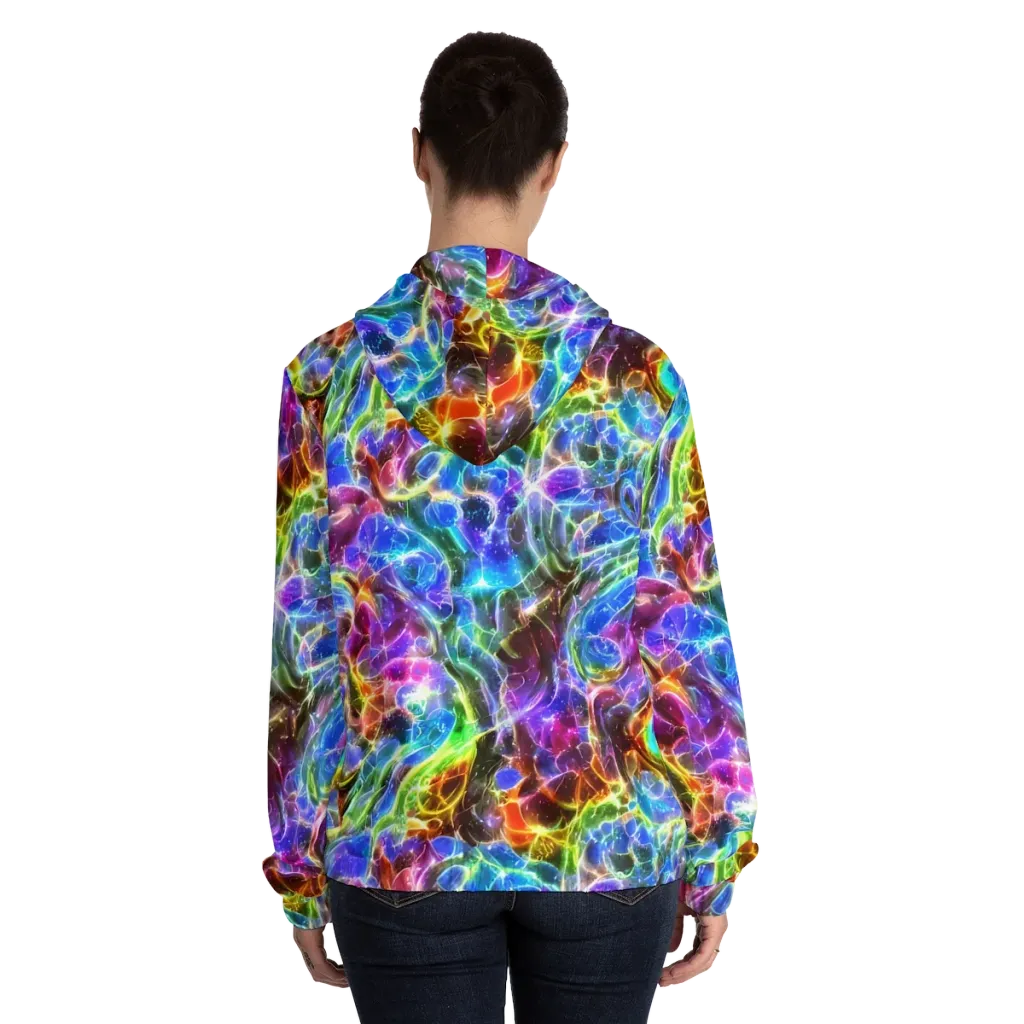 Galaxy Glass on Women's Full-Zip Hoodie — Back On Person