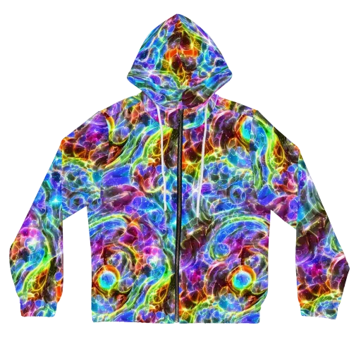 Galaxy Glass on a Women's Full-Zip Hoodie
