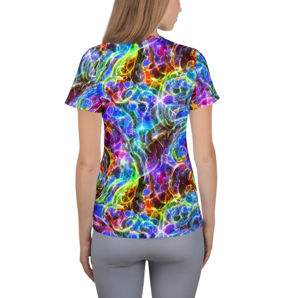 Galaxy Glass on Women's Athletic T-Shirt — Back