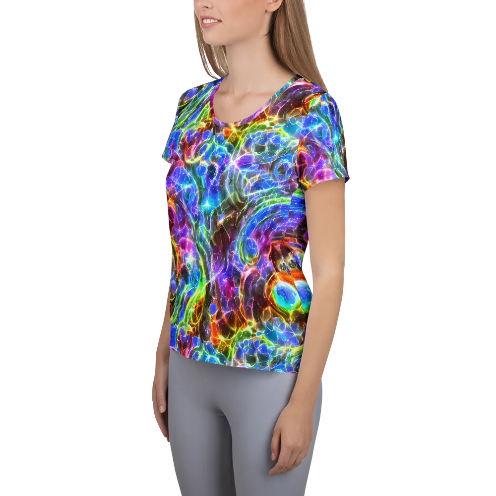 Galaxy Glass on Women's Athletic T-Shirt — Left