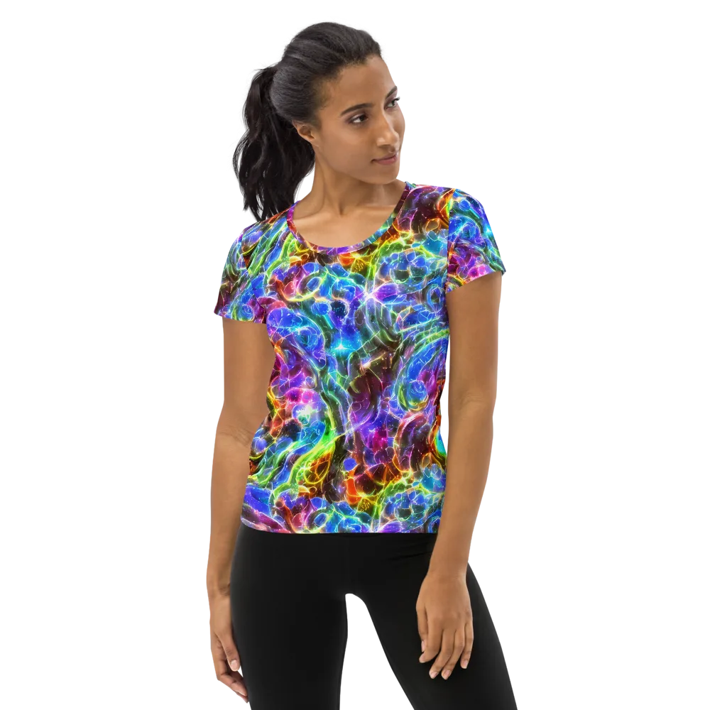 Galaxy Glass on Women's Athletic T-Shirt — Front