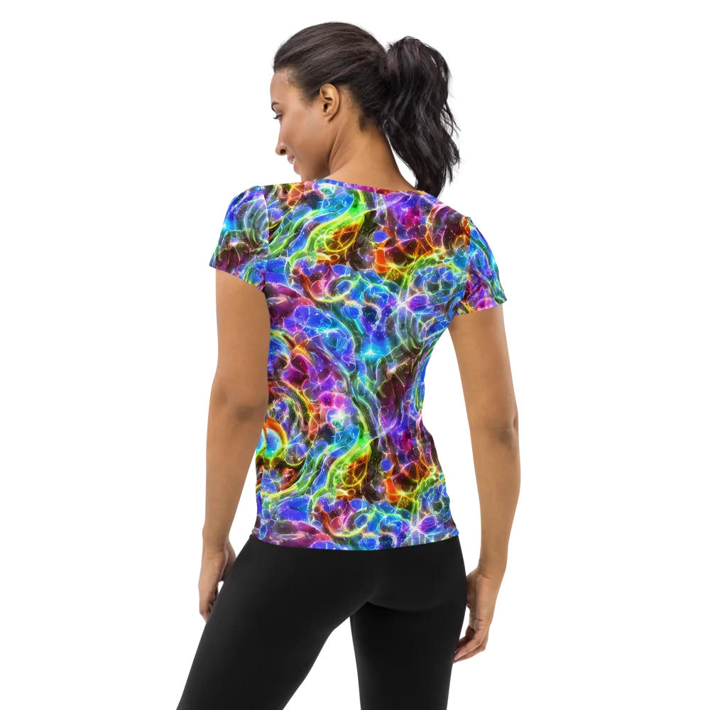 Galaxy Glass on Women's Athletic T-Shirt — Back