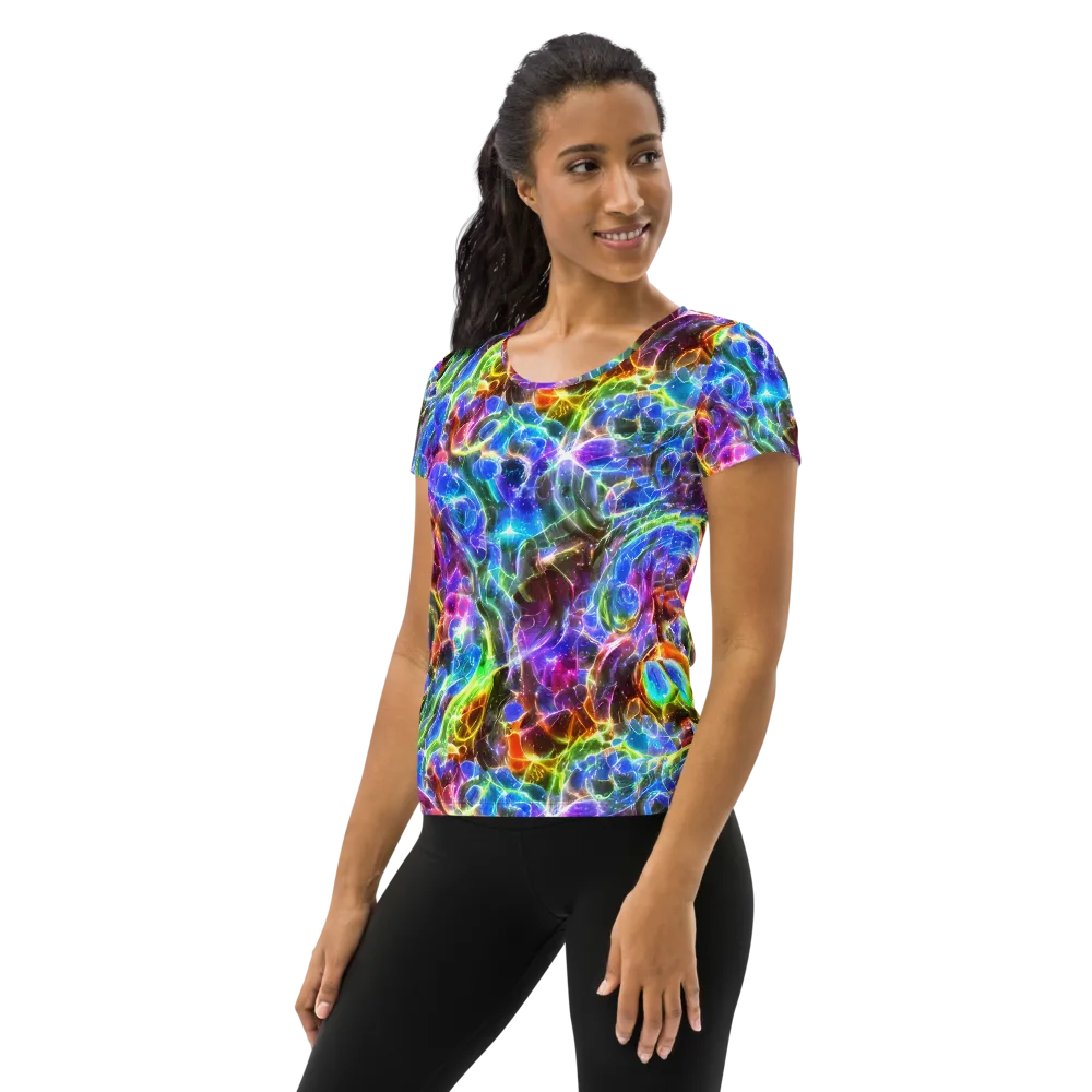 Galaxy Glass on Women's Athletic T-Shirt — Left