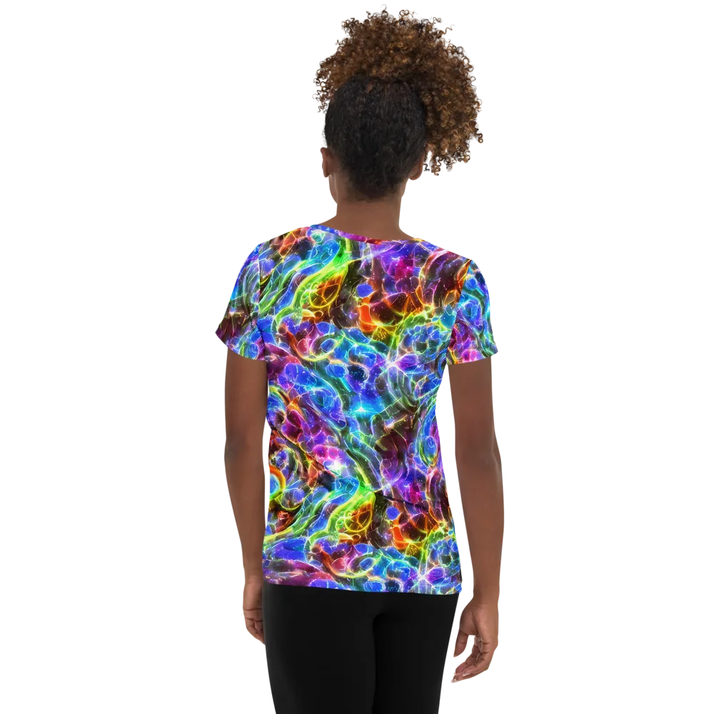 Galaxy Glass on Women's Athletic T-Shirt — Back
