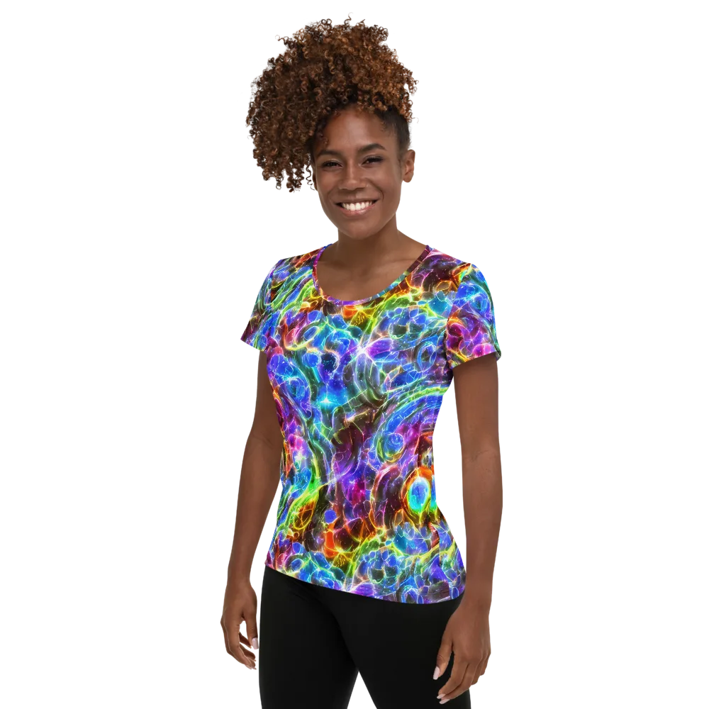 Galaxy Glass on Women's Athletic T-Shirt — Left