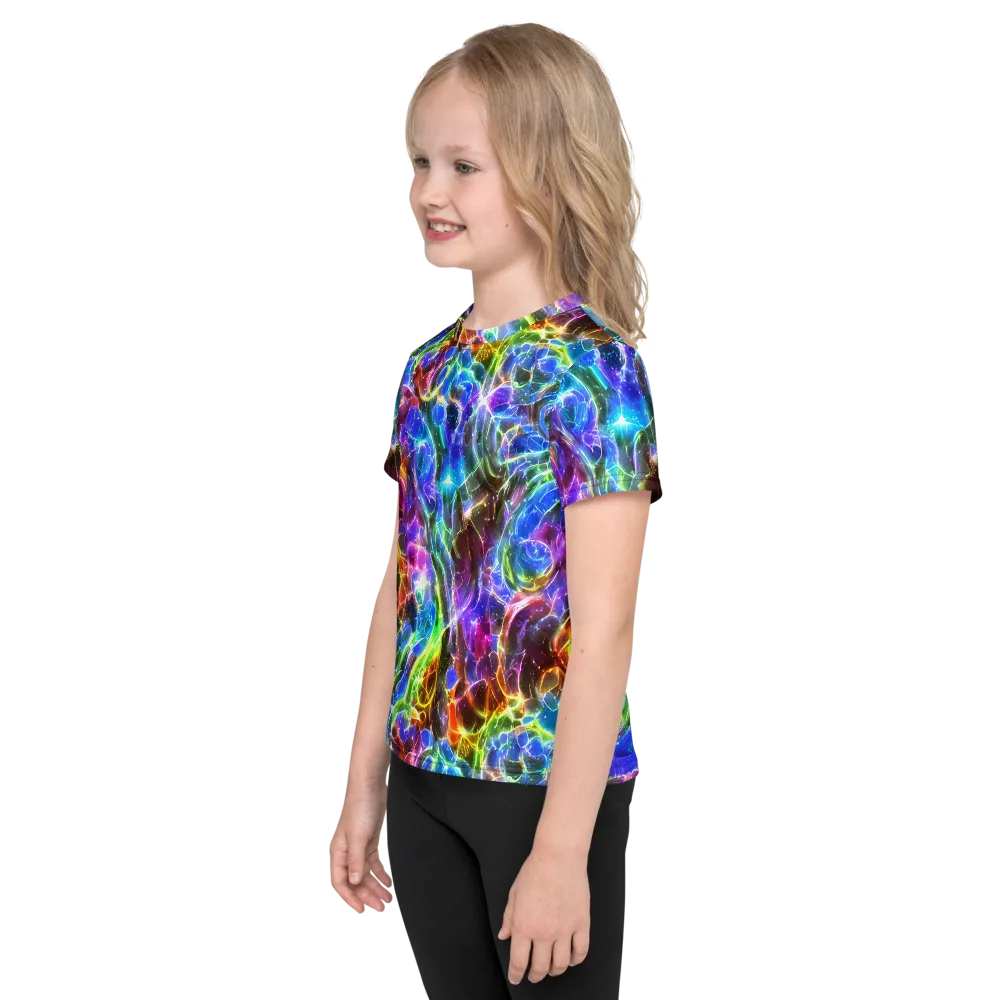 Galaxy Glass on Kids Crew Neck T-Shirt — Left