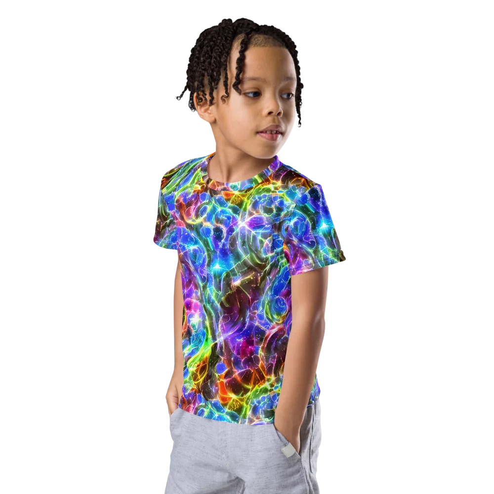 Galaxy Glass on Kids Crew Neck T-Shirt — Left Front