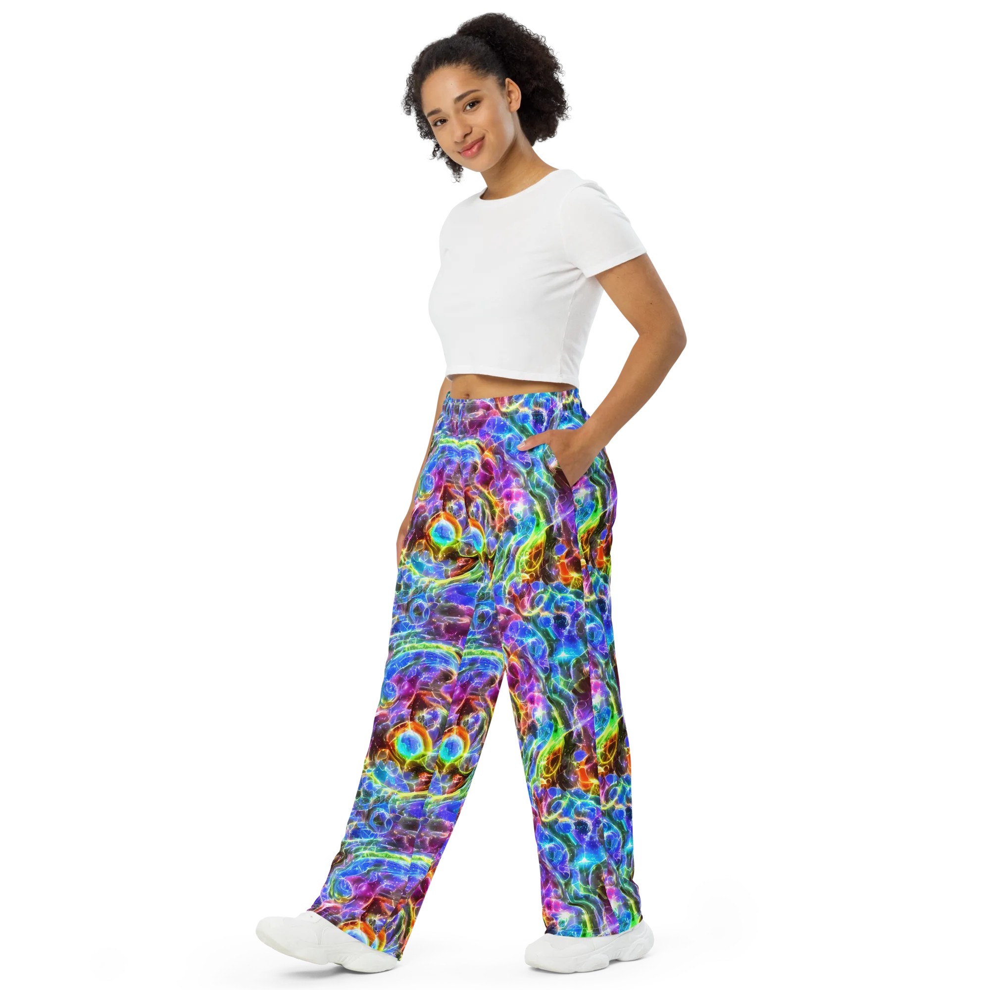 Galaxy Glass on Wide-Leg Pants — Left Front