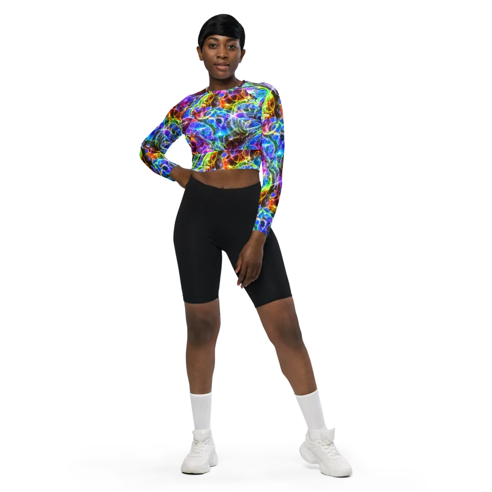 Galaxy Glass on Long Sleeve Crop Top — Front
