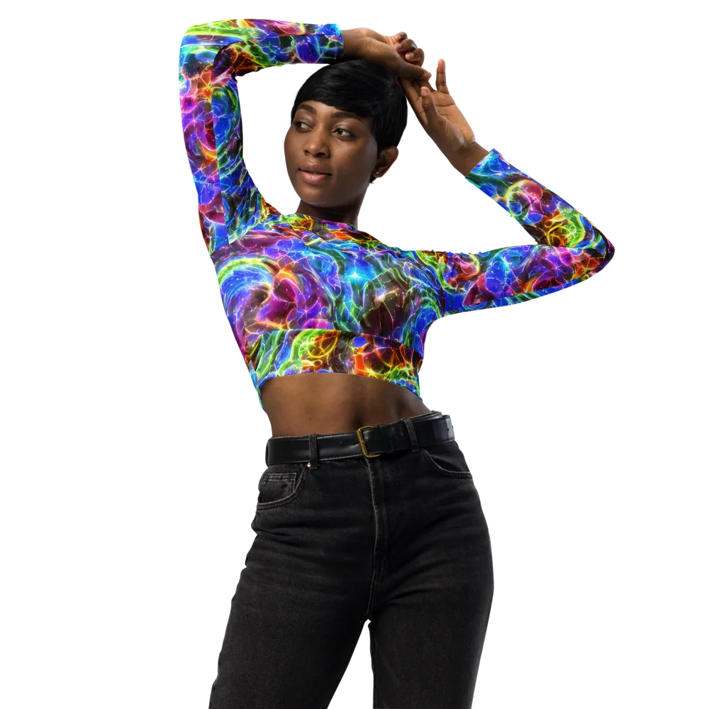 Galaxy Glass on Long Sleeve Crop Top — Front