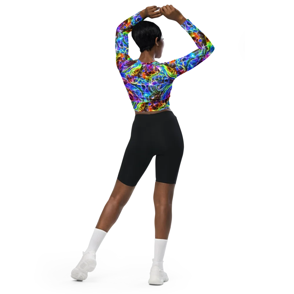 Galaxy Glass on Long Sleeve Crop Top — Back