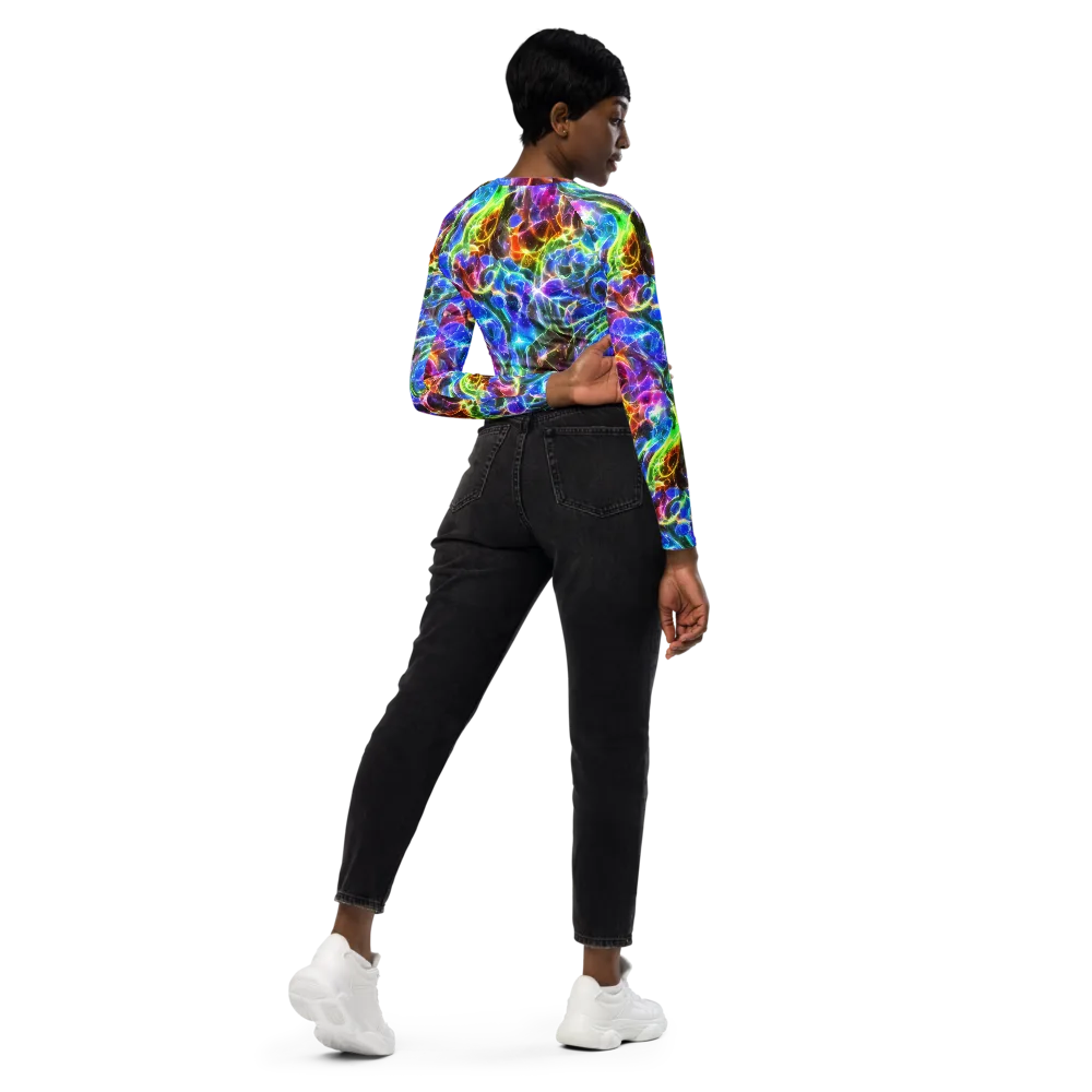 Galaxy Glass on Long Sleeve Crop Top — Right Back