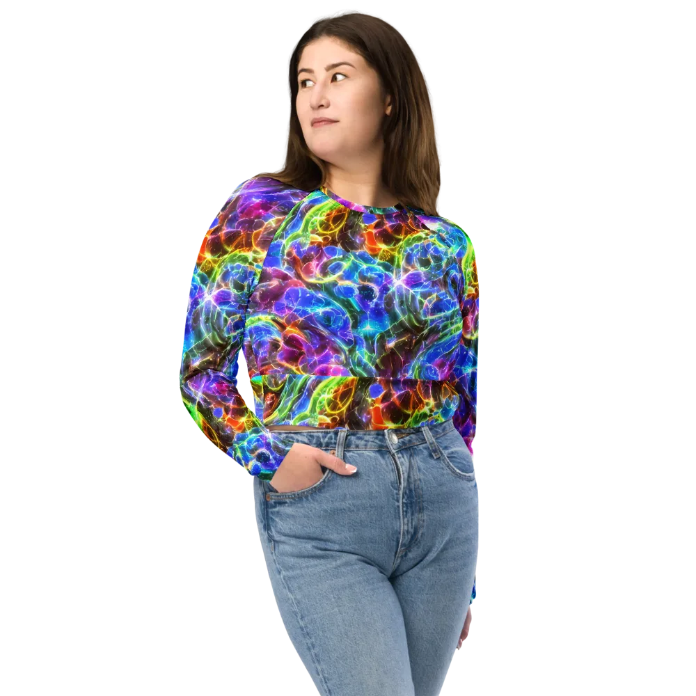Galaxy Glass on Long Sleeve Crop Top — Front
