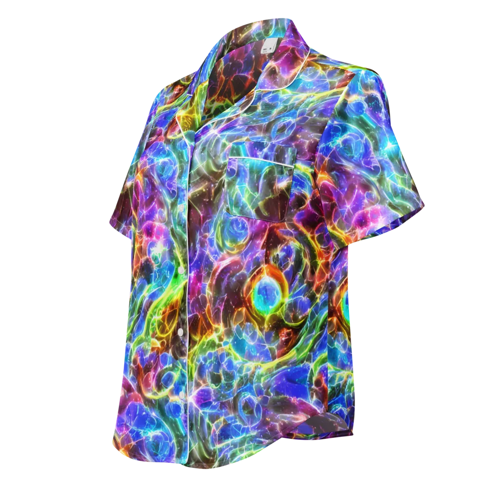 Galaxy Glass on Women's Short Sleeve Pajama Top — Left Front