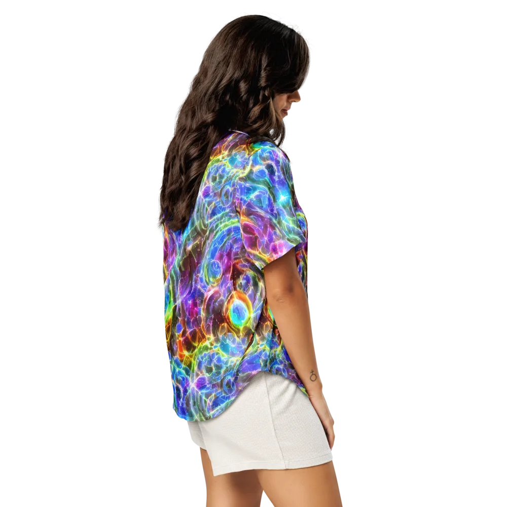 Galaxy Glass on Women's Short Sleeve Pajama Top — Right Back