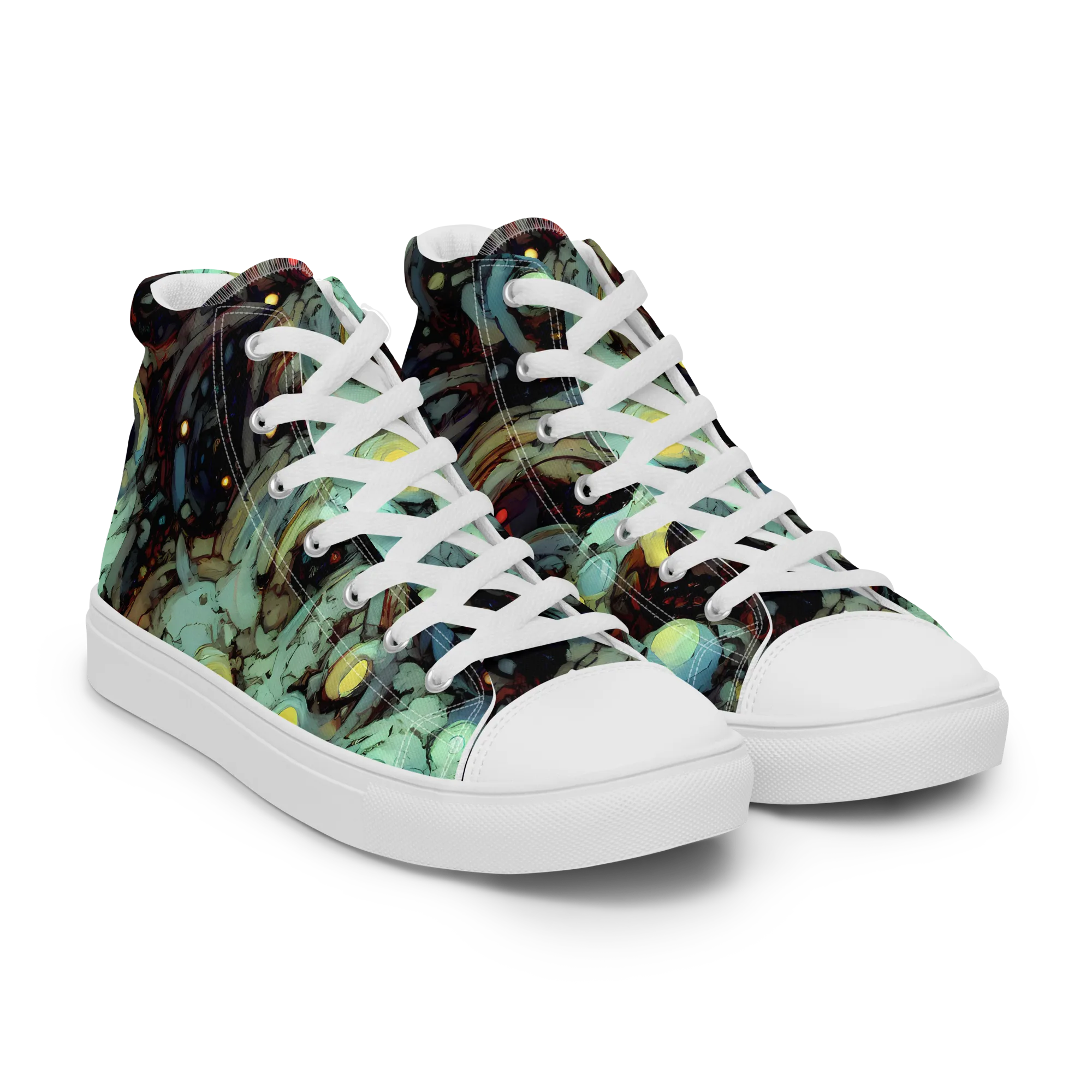 Cavern of Light on Men's High Top Canvas Shoes — Right Front