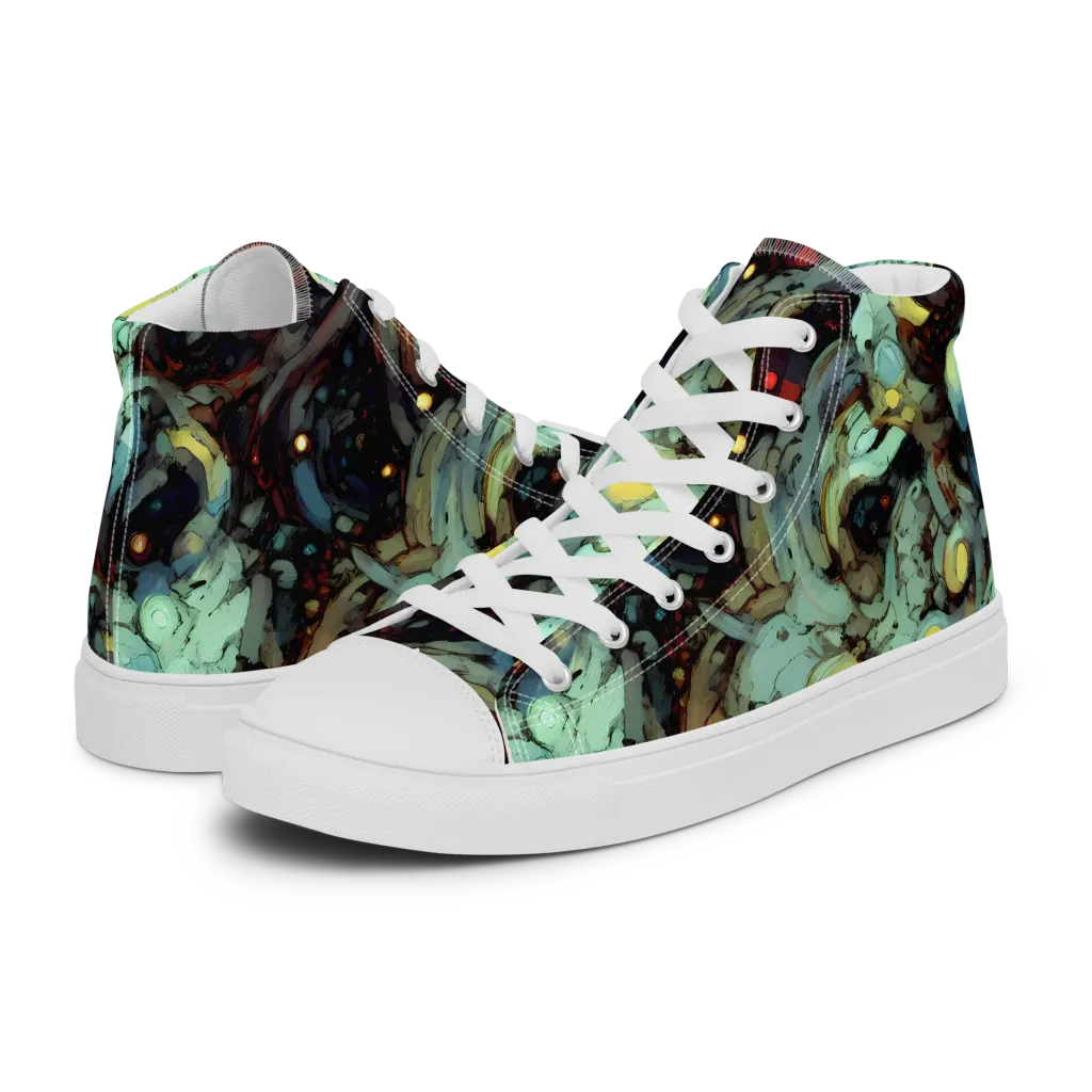 Cavern of Light on Men's High Top Canvas Shoes — Left