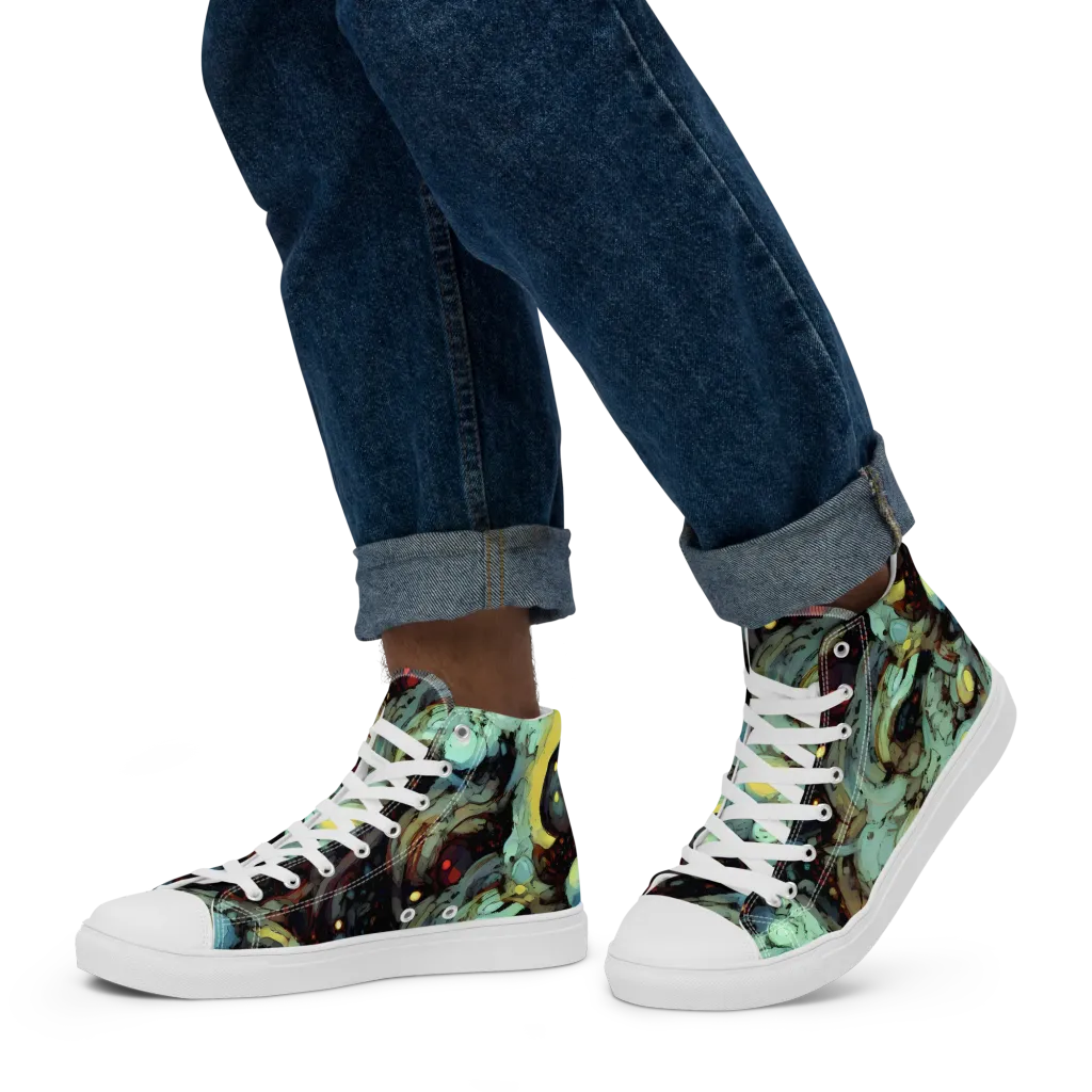 Cavern of Light on Men's High Top Canvas Shoes — Left