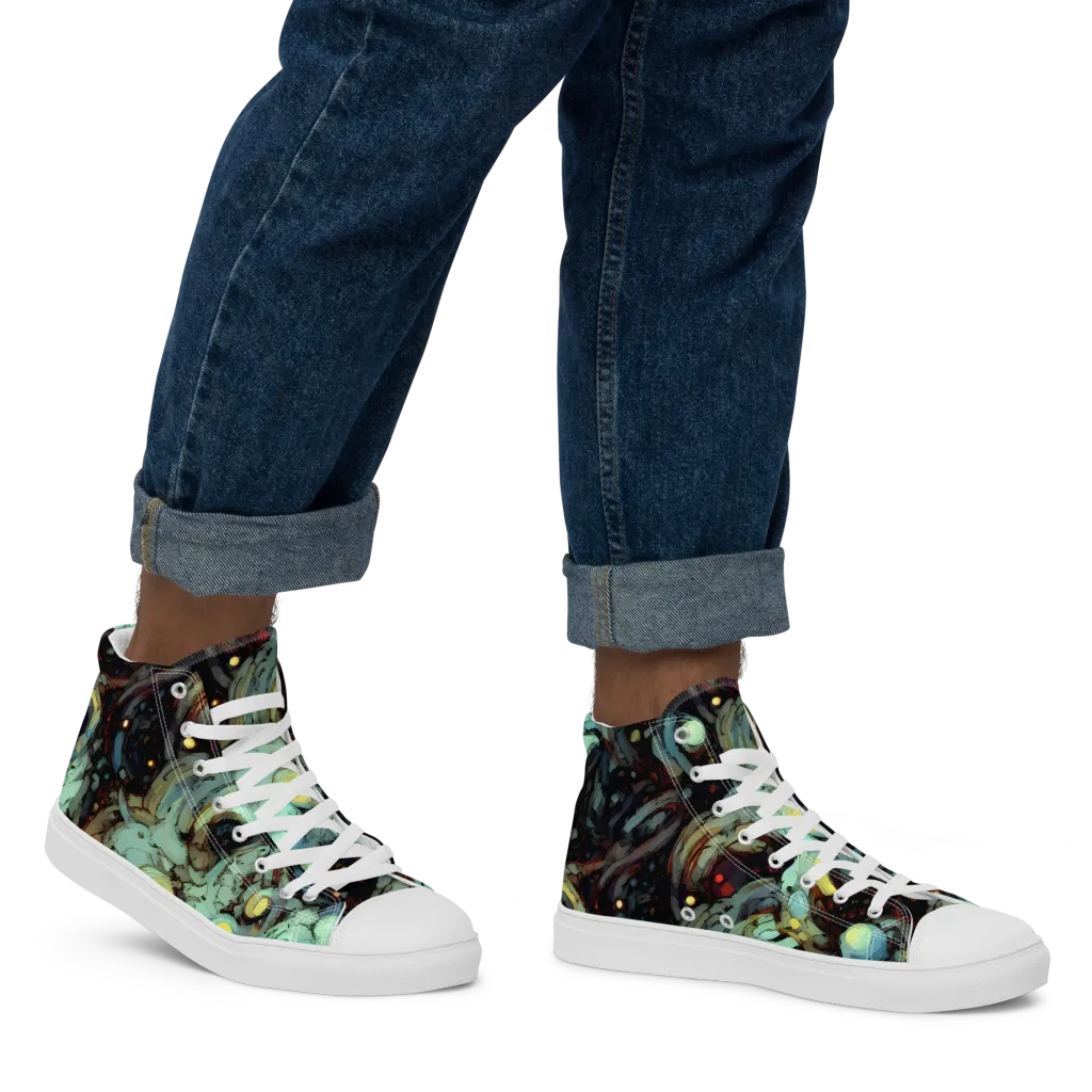 Cavern of Light on Men's High Top Canvas Shoes — Right
