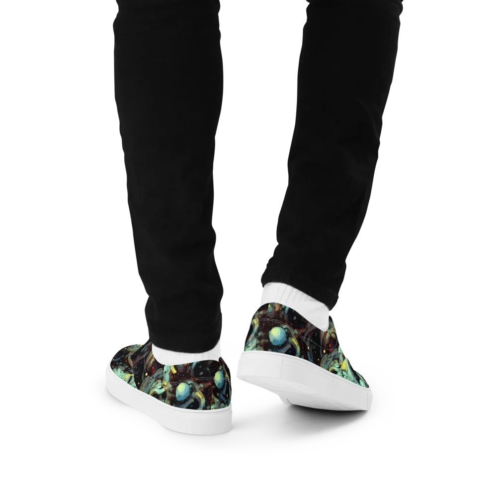 Cavern of Light on Men's Lace-Up Canvas Shoes — Back