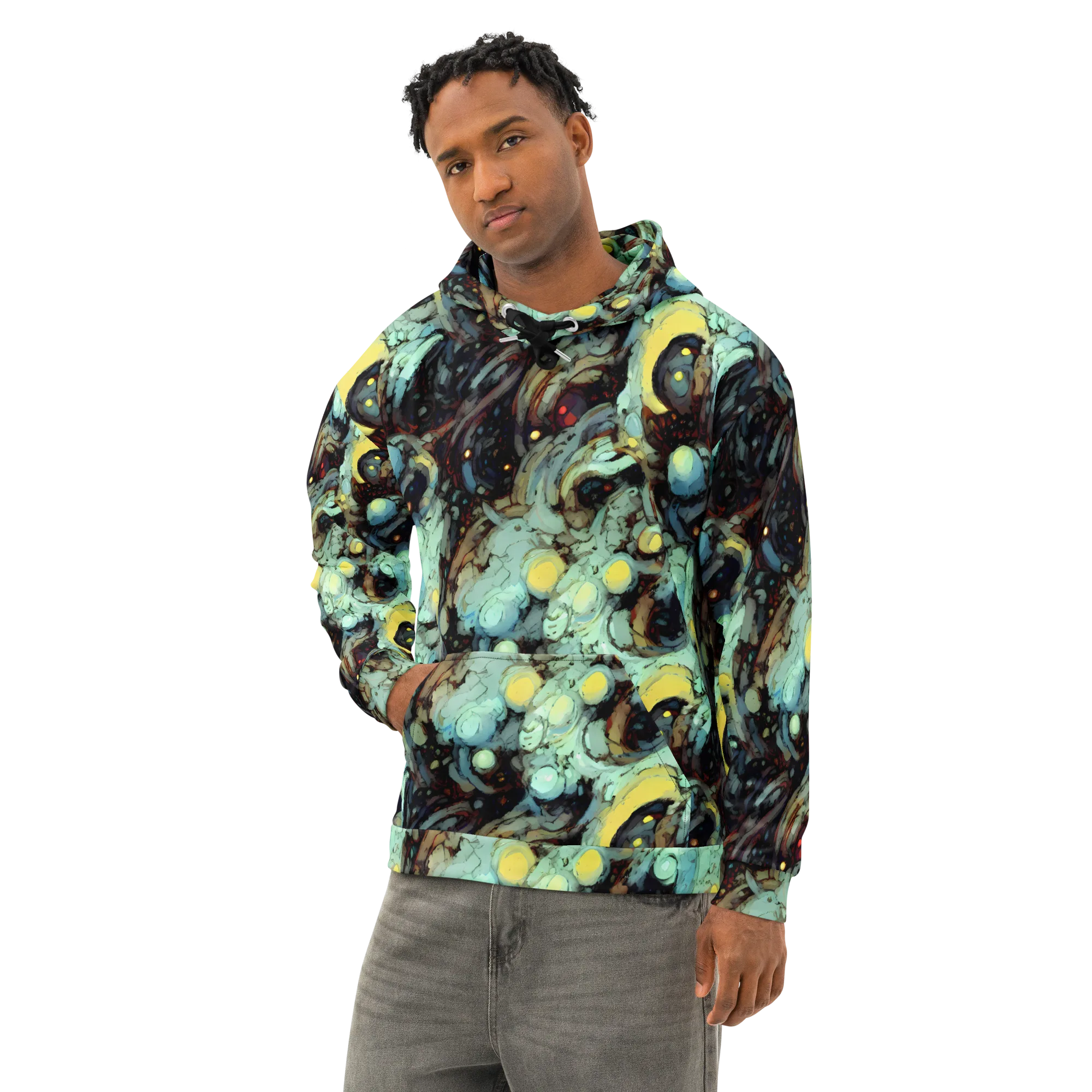 Cavern of Light on Cotton Hoodie — Left Front