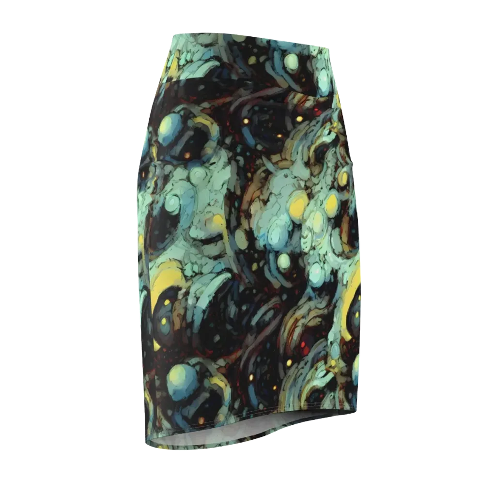 Cavern of Light on Pencil Skirt — Front Side