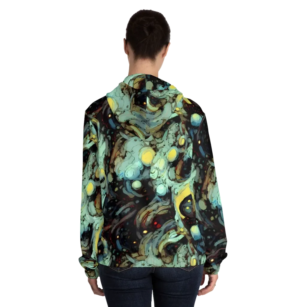 Cavern of Light on Women's Full-Zip Hoodie — Back On Person