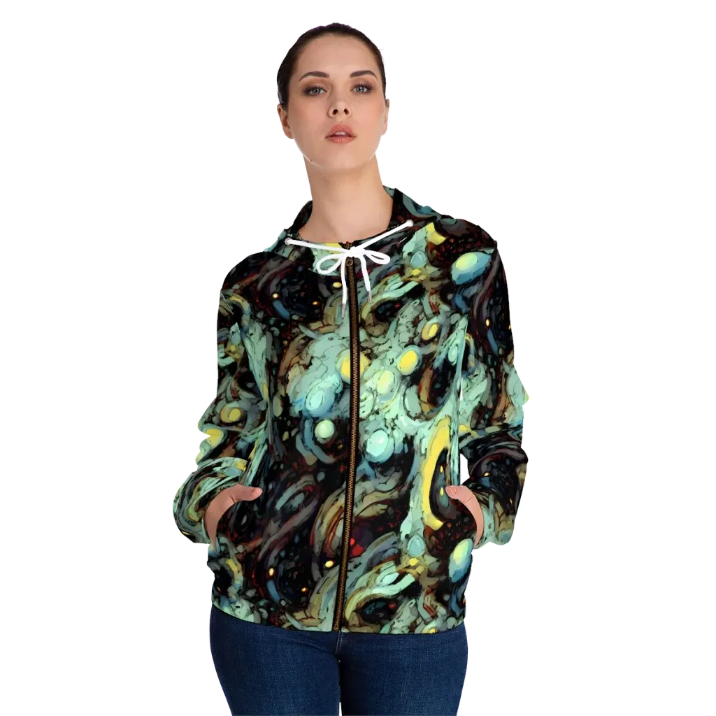 Cavern of Light on Women's Full-Zip Hoodie — Front On Person