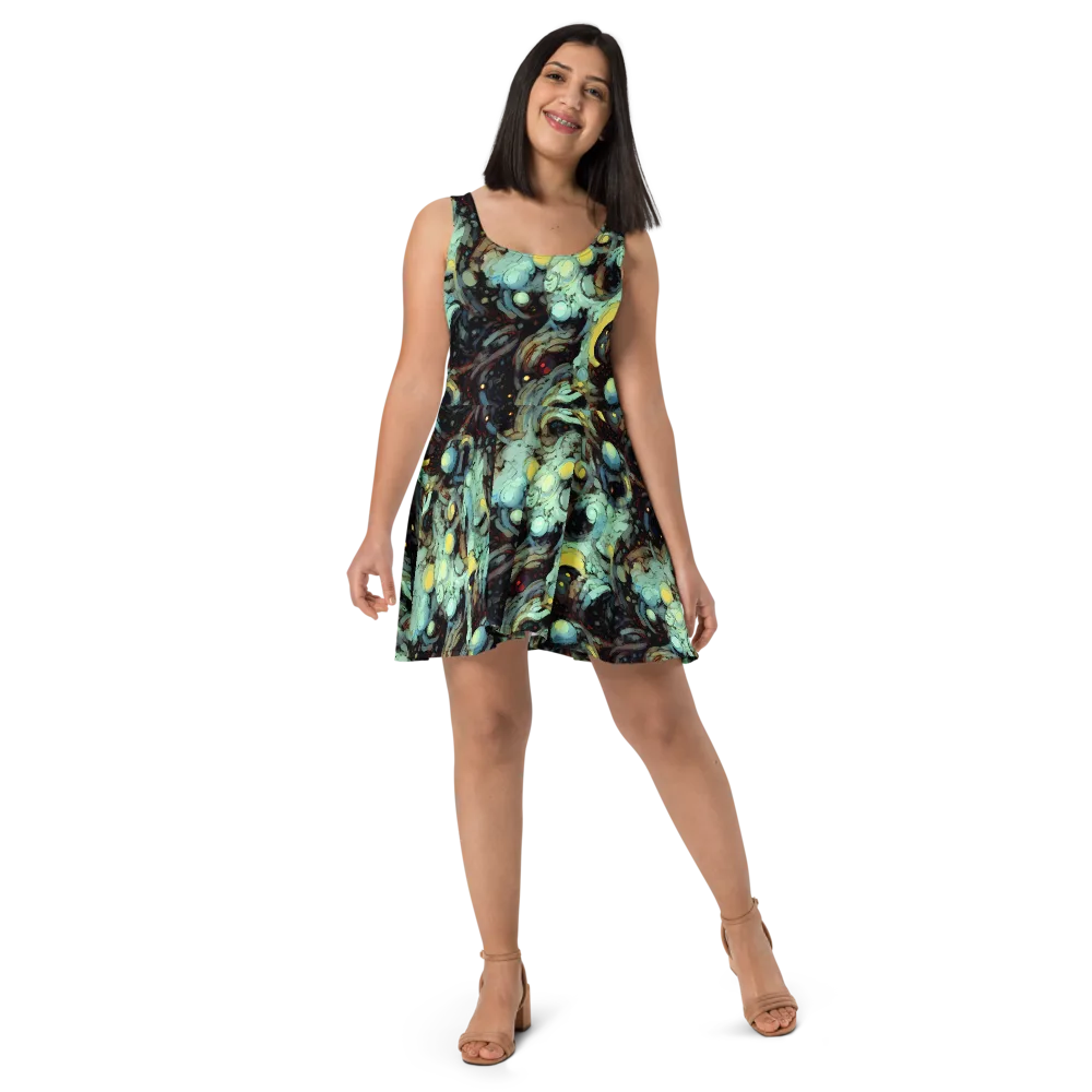Cavern of Light on Skater Dress — Front