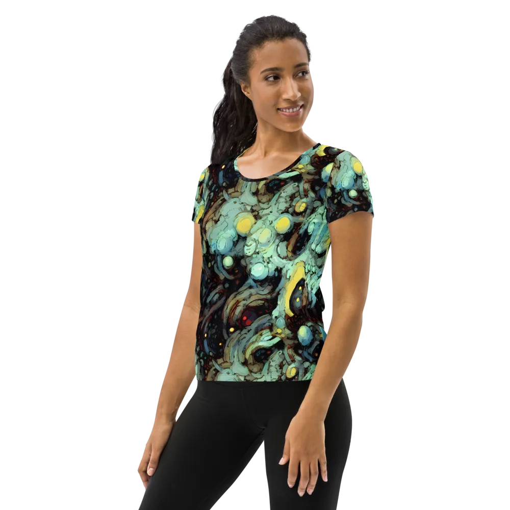Cavern of Light on Women's Athletic T-Shirt — Left
