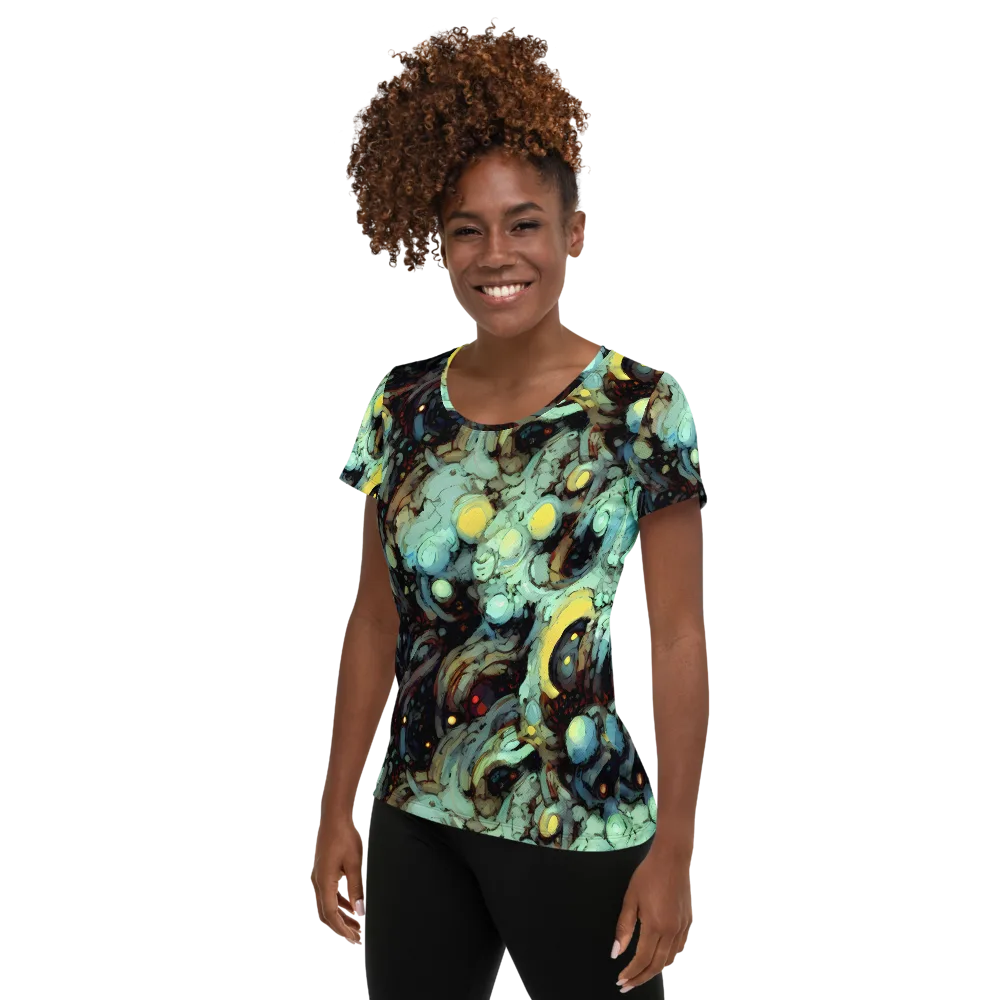 Cavern of Light on Women's Athletic T-Shirt — Left