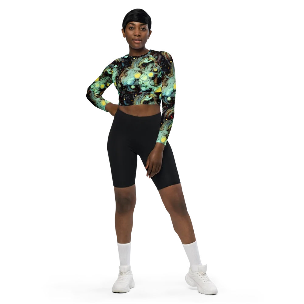 Cavern of Light on Long Sleeve Crop Top — Front