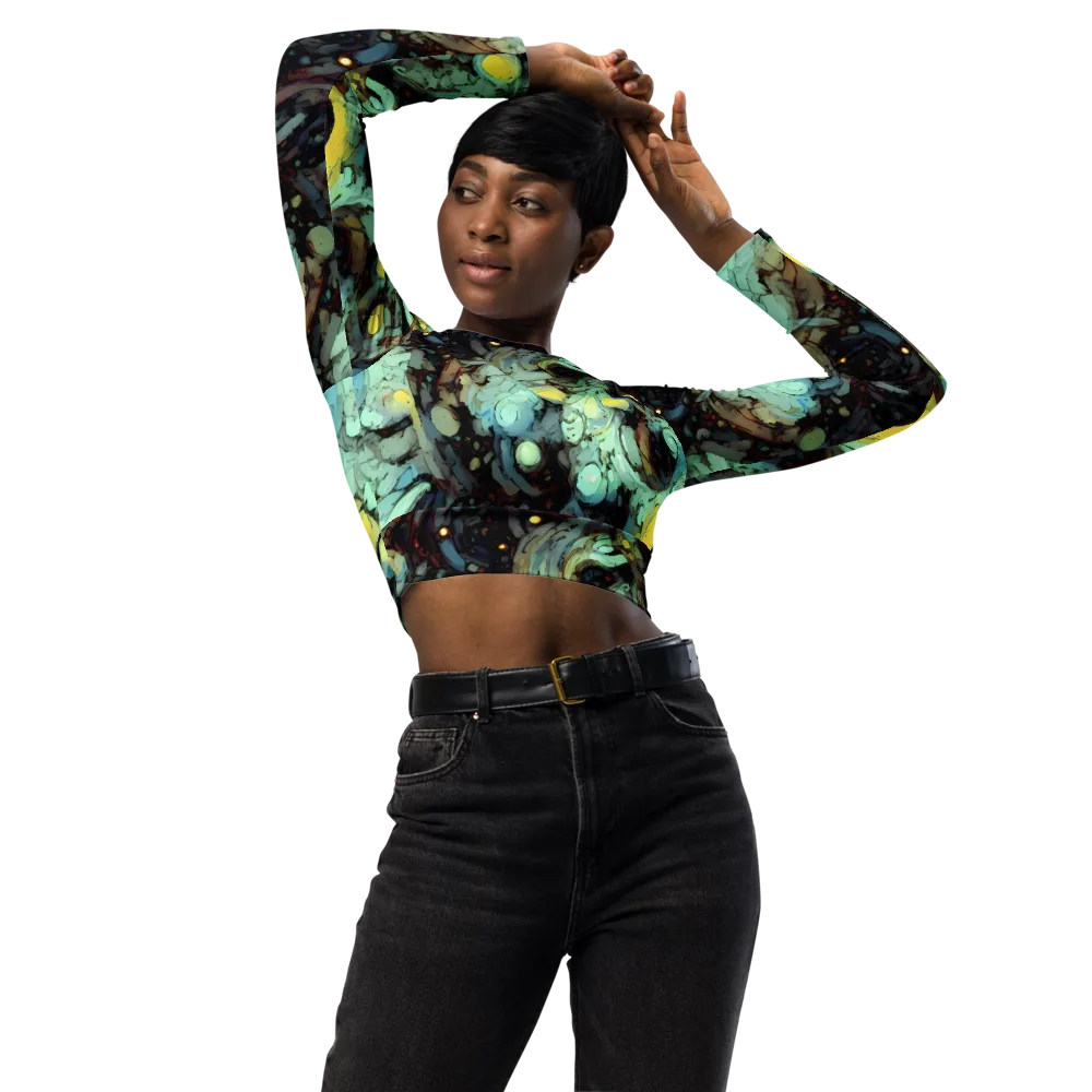 Cavern of Light on Long Sleeve Crop Top — Front