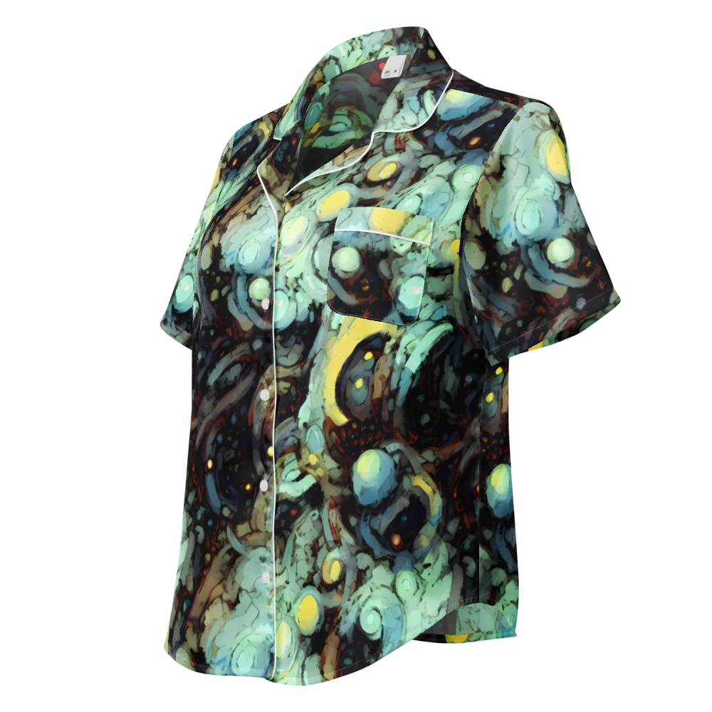 Cavern of Light on Women's Short Sleeve Pajama Top — Left Front