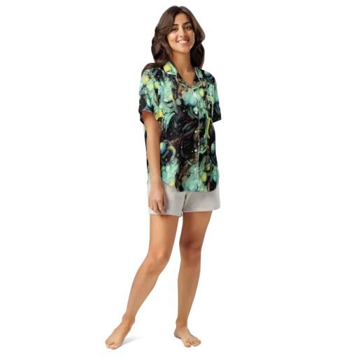 Cavern of Light on a Women's Short Sleeve Pajama Top