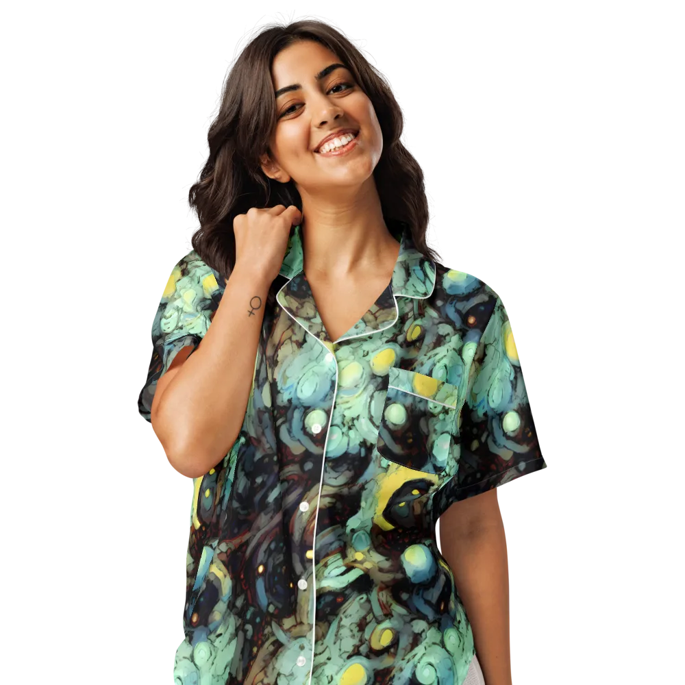 Cavern of Light on Women's Short Sleeve Pajama Top — Front