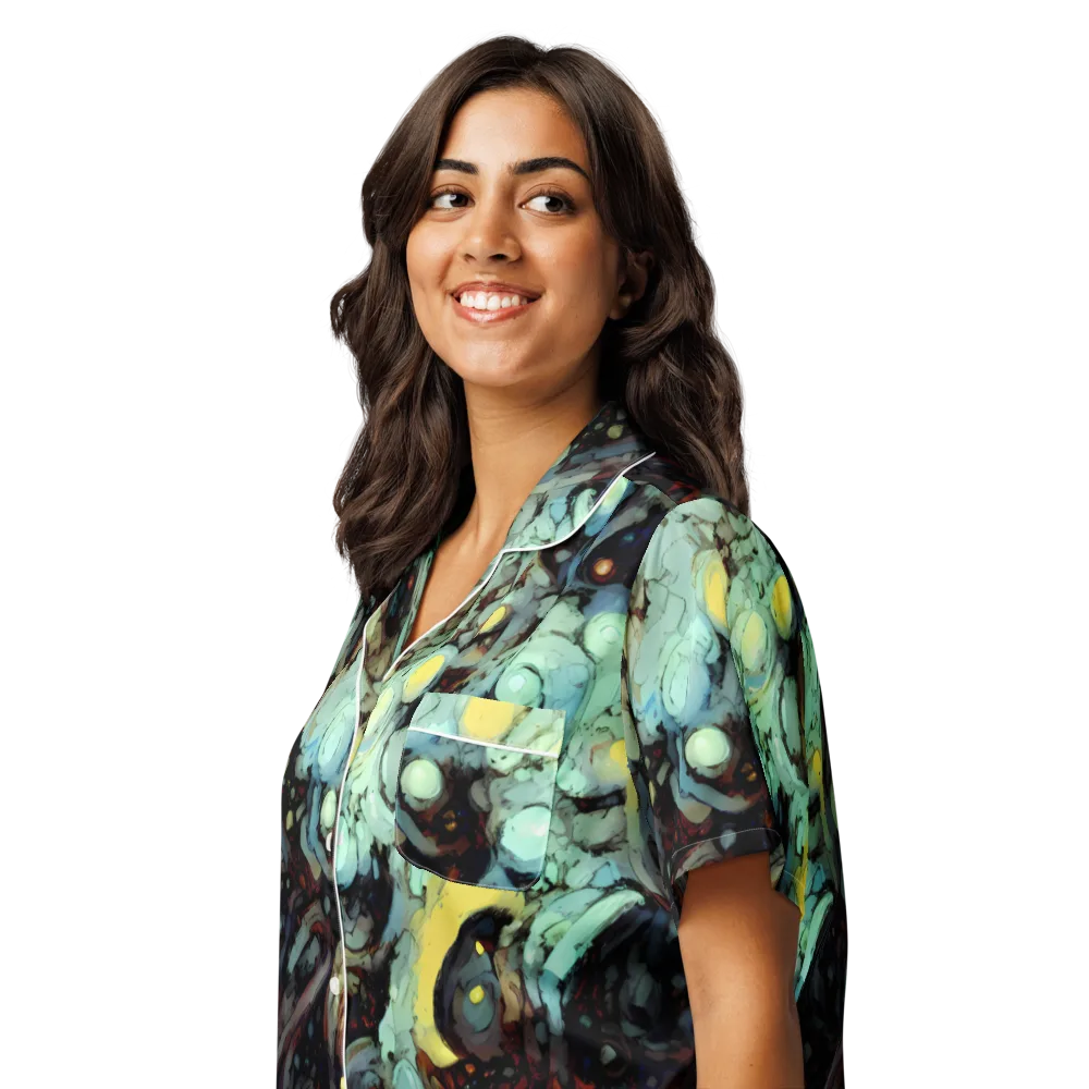 Cavern of Light on Women's Short Sleeve Pajama Top — Left Front