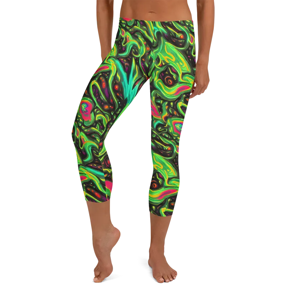 Luminous Ooze on Capri Leggings — Front