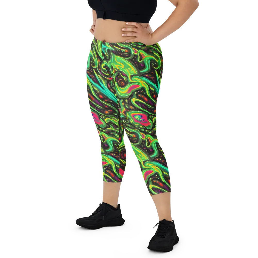 Luminous Ooze on Capri Leggings — Front
