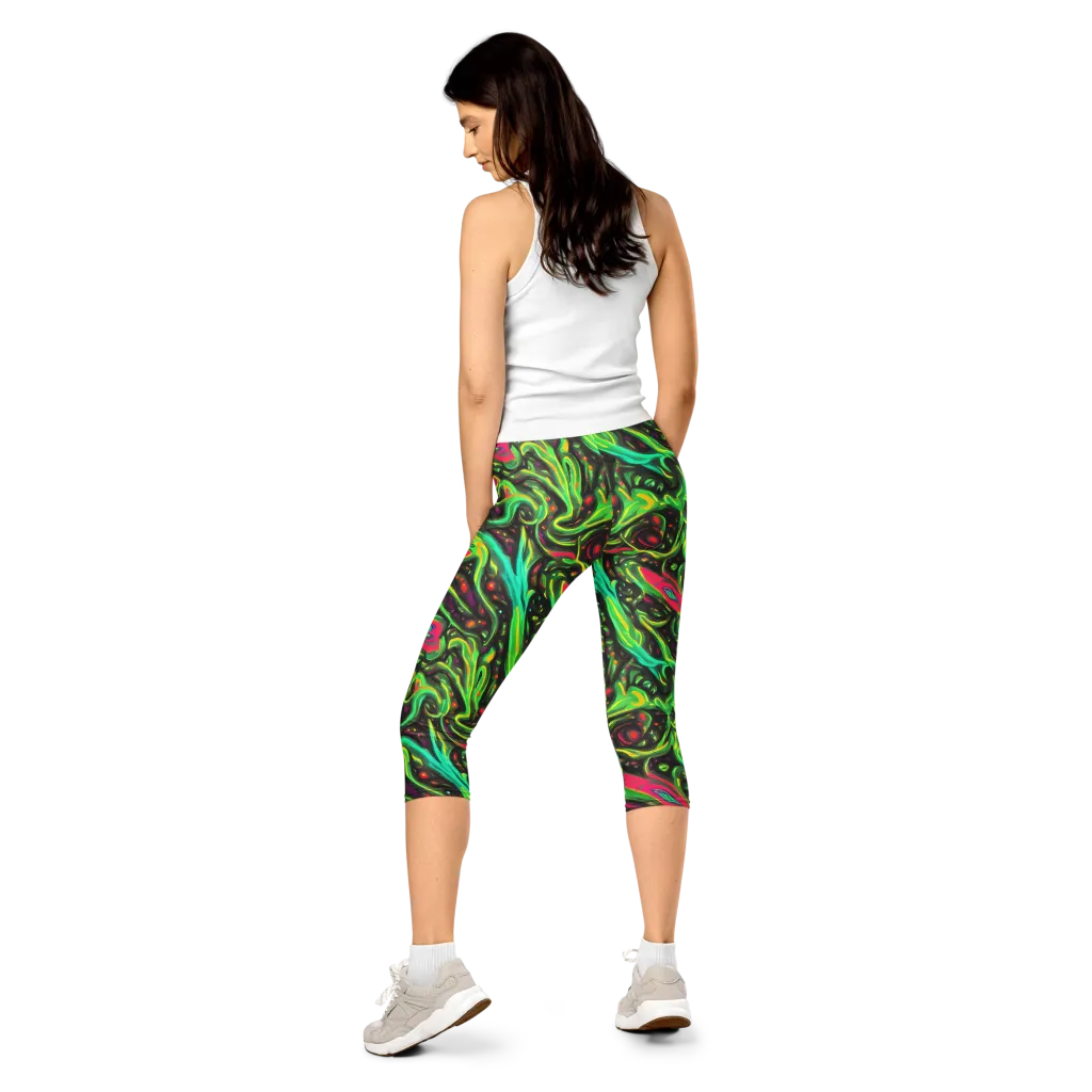 Luminous Ooze on Capri Leggings — Back