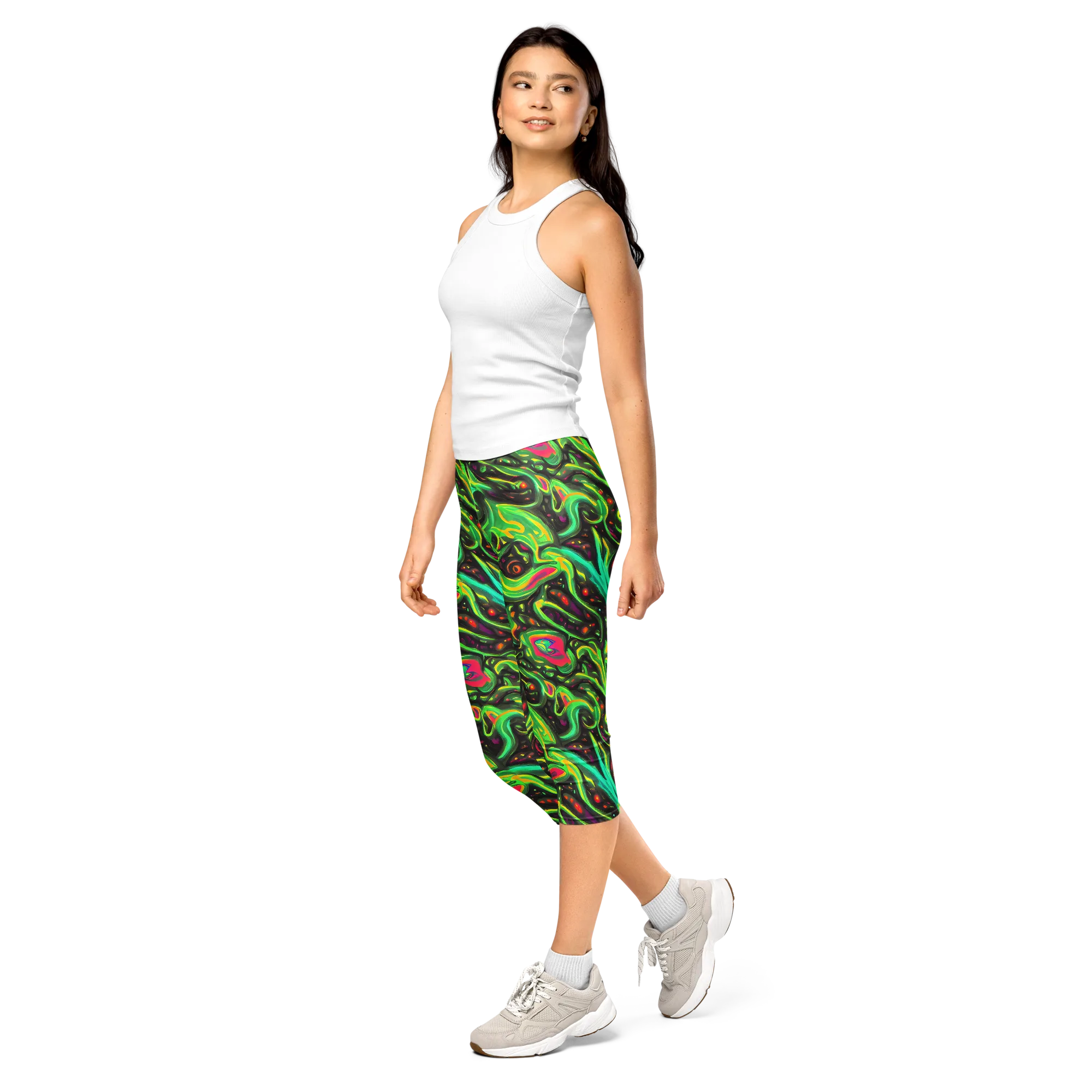 Luminous Ooze on Capri Leggings — Left Front