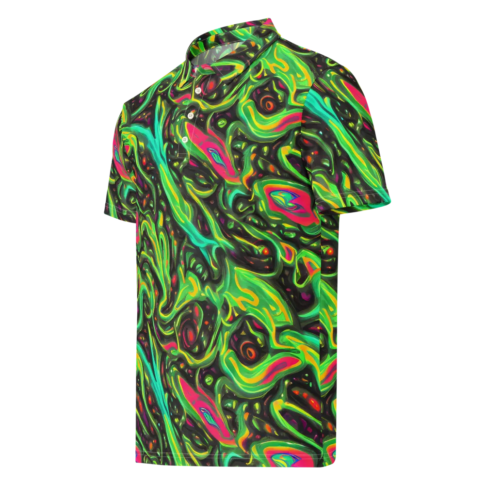 Luminous Ooze on Men's Slim Fit Polo Shirt — Left Front