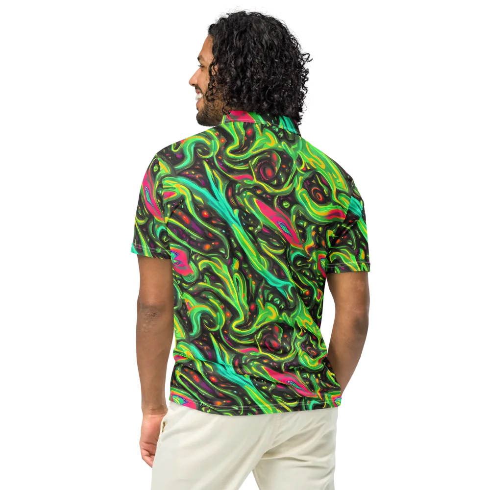 Luminous Ooze on Men's Slim Fit Polo Shirt — Back