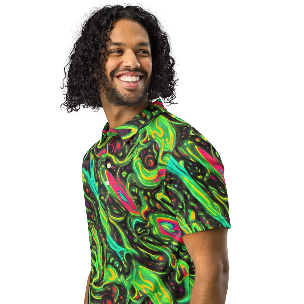 Luminous Ooze on Men's Slim Fit Polo Shirt — Left Front