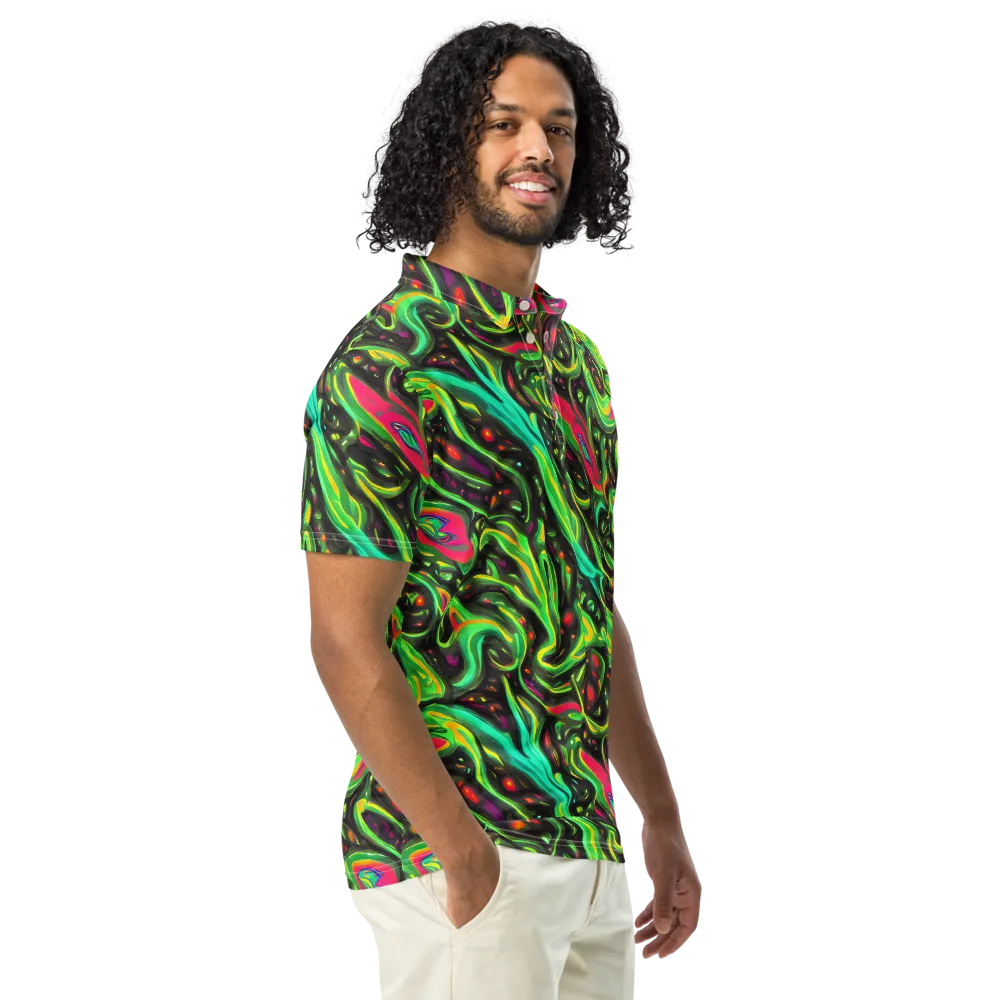 Luminous Ooze on Men's Slim Fit Polo Shirt — Right Front