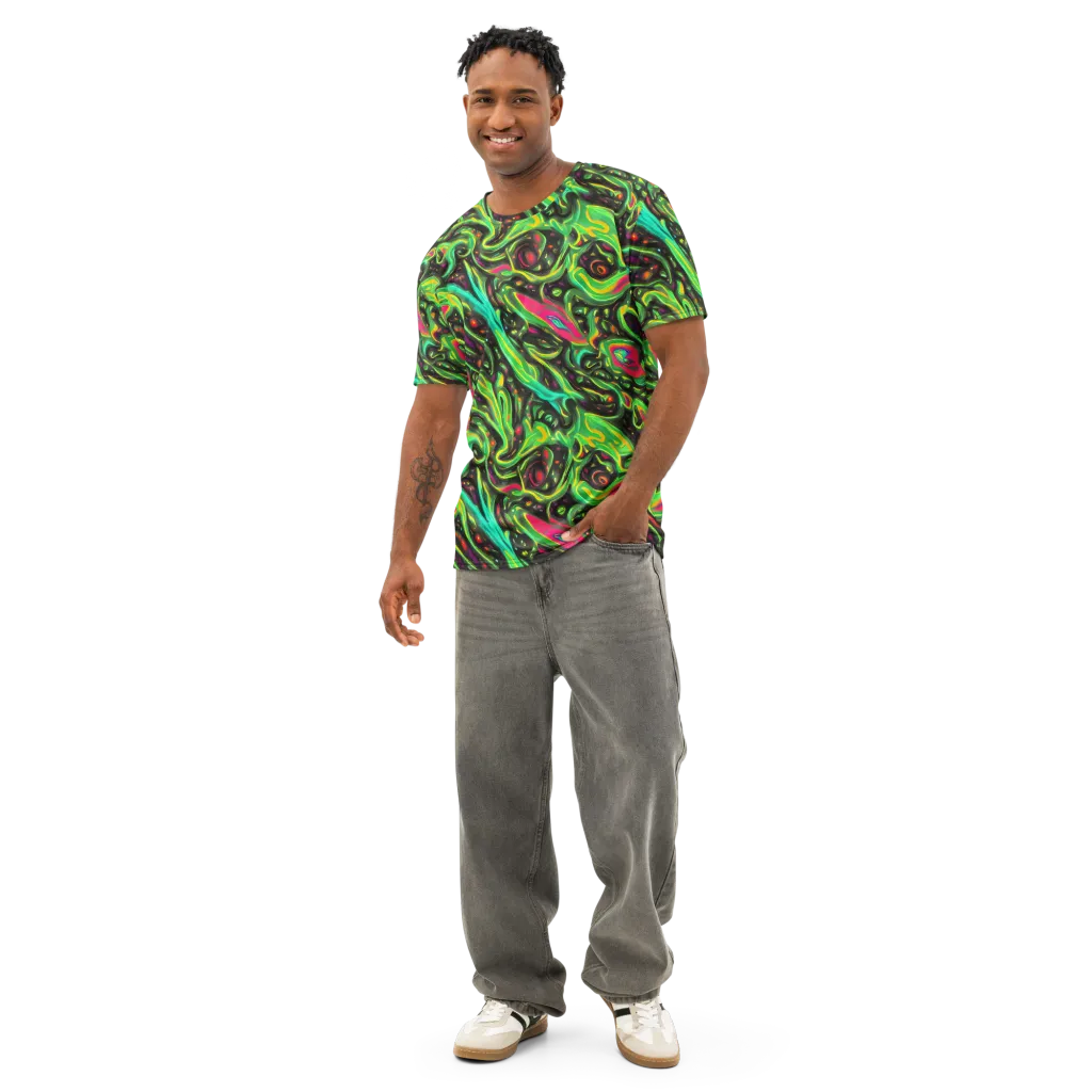 Luminous Ooze on Men's Cotton Crew Neck T-Shirt — Front